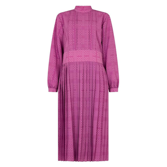Daks London PLEATED GEO CHECK DRESS