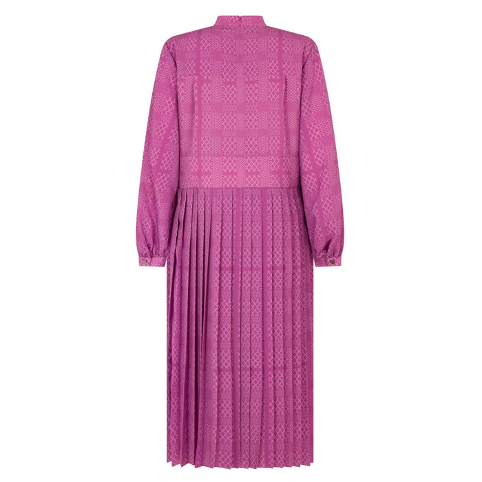 Daks London PLEATED GEO CHECK DRESS