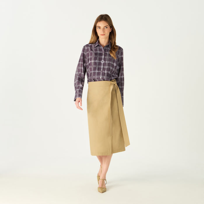 Daks London PLEATED PRINTED GRAPHIC FLORAL SHIRT