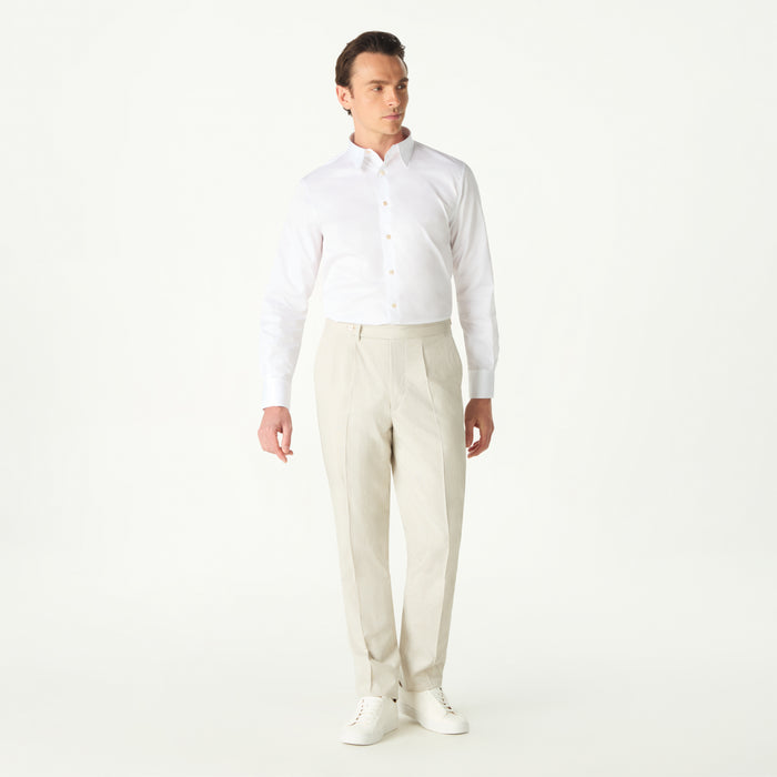 Daks London POINTED COLLAR SHIRT - WHITE