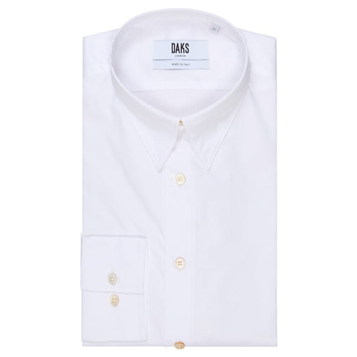 Daks London POINTED COLLAR SHIRT - WHITE