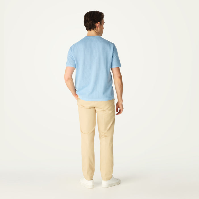 Daks London POINTELLE KNITTED T-SHIRT - BLUE