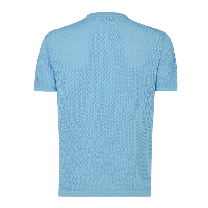 Daks London POINTELLE KNITTED T-SHIRT - BLUE