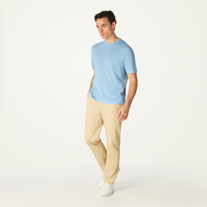 daks london POINTELLE KNITTED T-SHIRT - BLUE