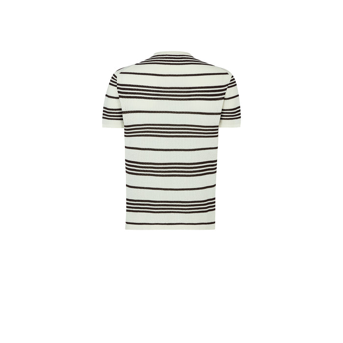 Daks London POINTELLE KNITTED T-SHIRT- STRIPE
