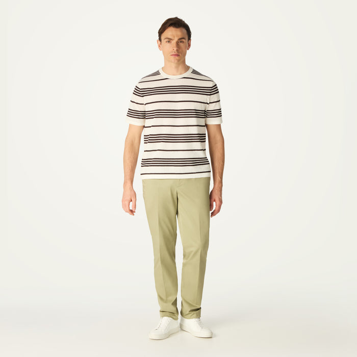 daks london POINTELLE KNITTED T-SHIRT- STRIPE