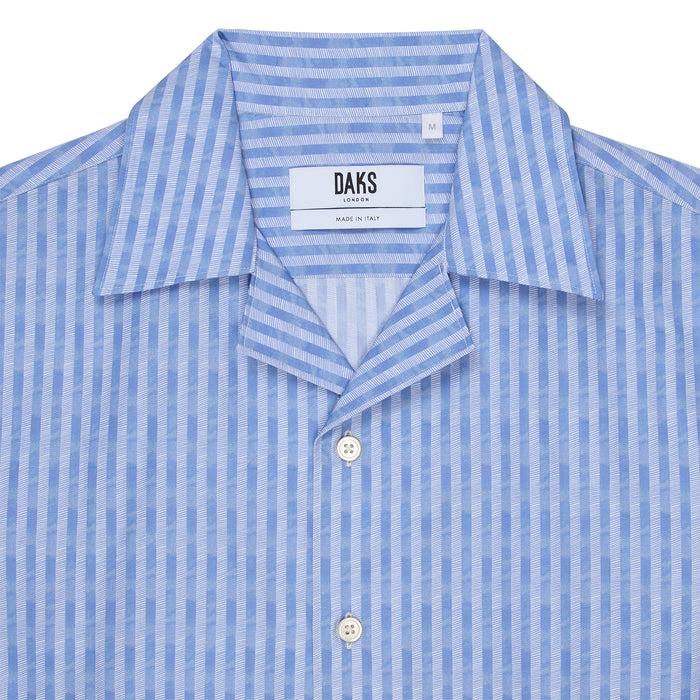 Daks London REVERE COLLAR TEXTURED SHIRT