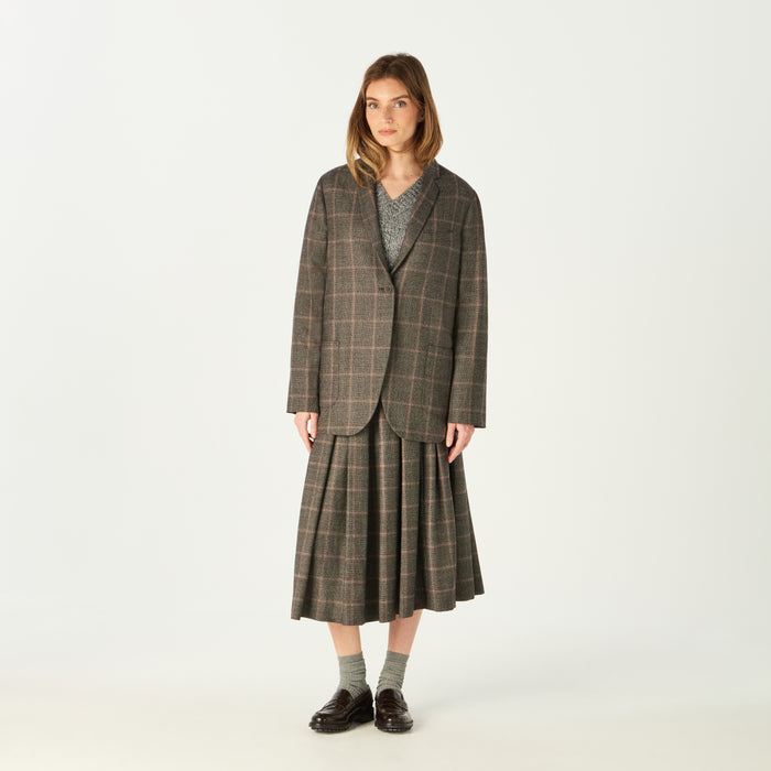 daks london SINGLE BREASTED CHECKED BLAZER