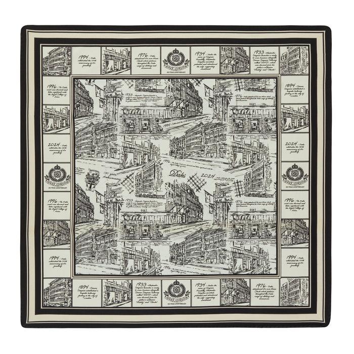 daks london STORE ILLUSTRATION SILK FOULARD
