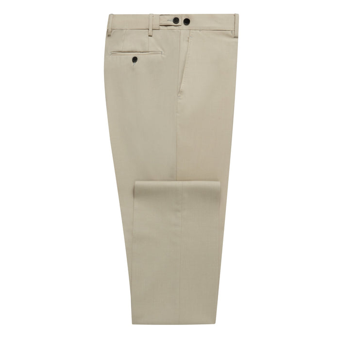 daks london TINKER FLAT FRONT TROUSERS - BEIGE