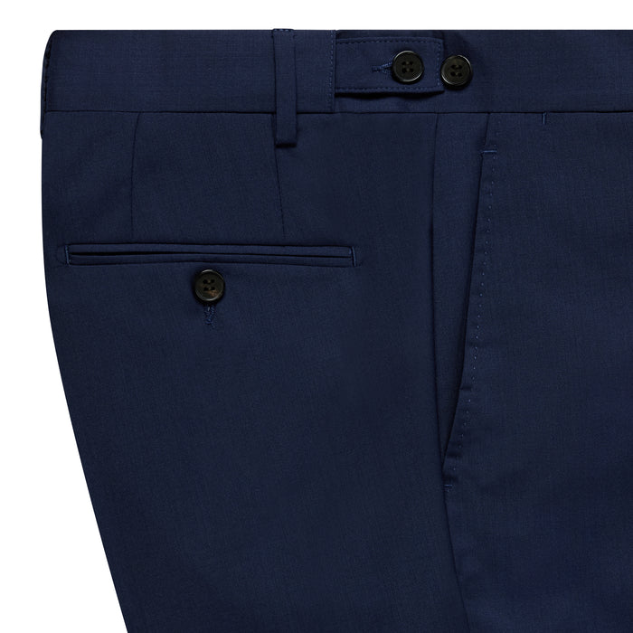 Daks London TINKER FLAT FRONT TROUSERS - BLUE