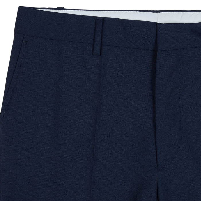 Daks London TINKER FLAT FRONT WOOL TROUSER - NAVY