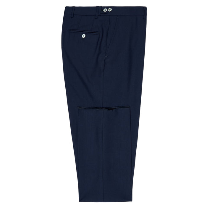 daks london TINKER FLAT FRONT WOOL TROUSER - NAVY