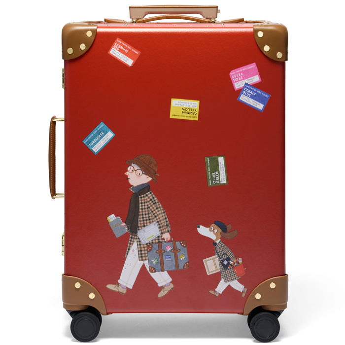 daks london DAKS X GLOBE TROTTER X MR SLOWBOY COLLABORATION 4 WHEEL CARRY-ON CASE - RED