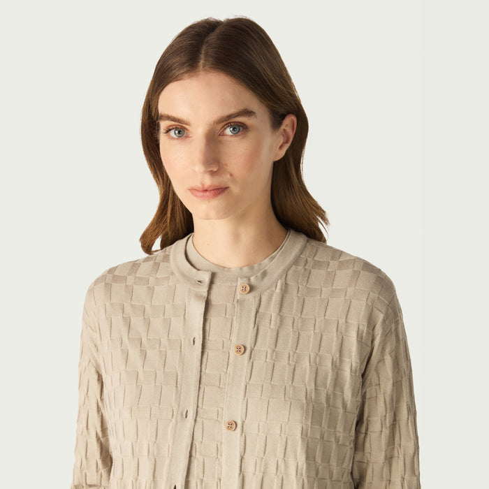 Daks London DAKS X JOHN SMEDLEY HOUSE CHECK CARDIGAN