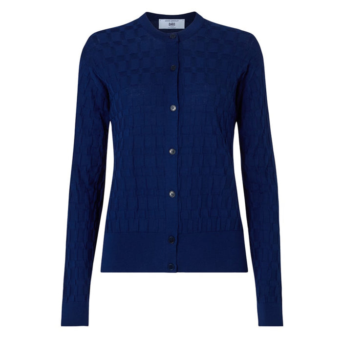 Daks London DAKS X JOHN SMEDLEY HOUSE CHECK CARDIGAN - NAVY