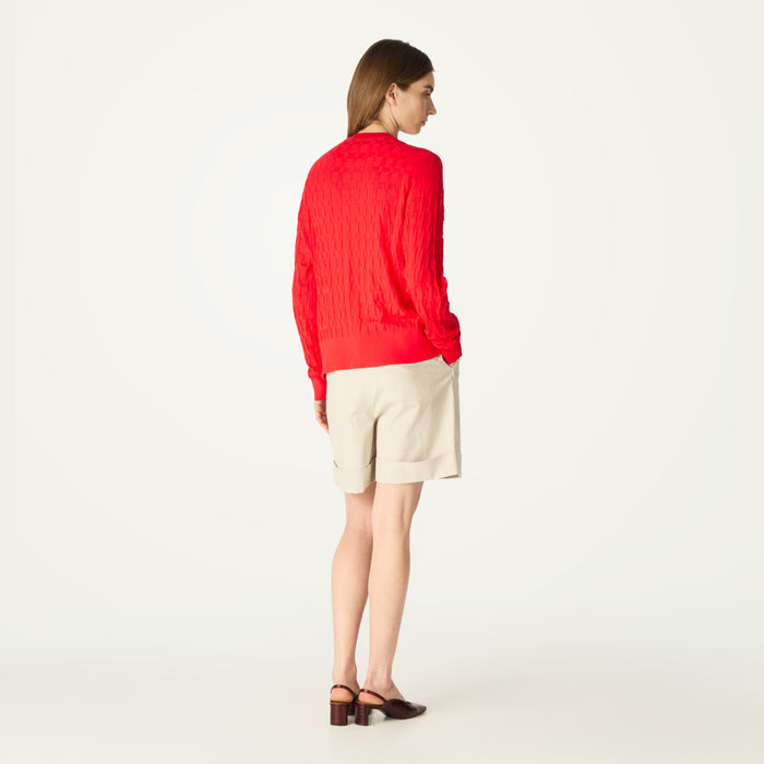 Daks London DAKS X JOHN SMEDLEY HOUSE CHECK CARDIGAN - RED