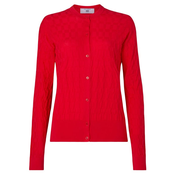 Daks London DAKS X JOHN SMEDLEY HOUSE CHECK CARDIGAN - RED