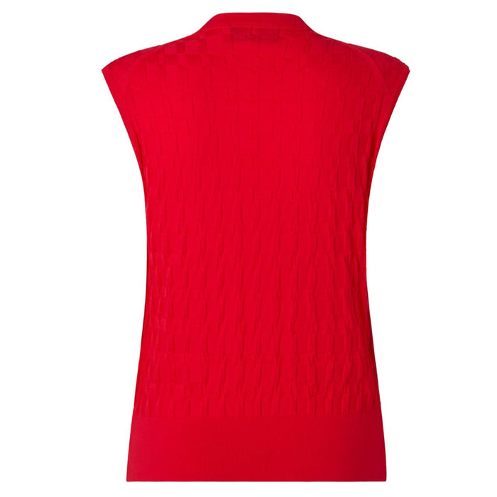 Daks London DAKS X JOHN SMEDLEY HOUSE CHECK SLEEVELESS TOP - RED