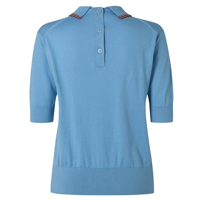 Daks London DAKS X JOHN SMEDLEY HOUSE STRIPE COLLARED TOP