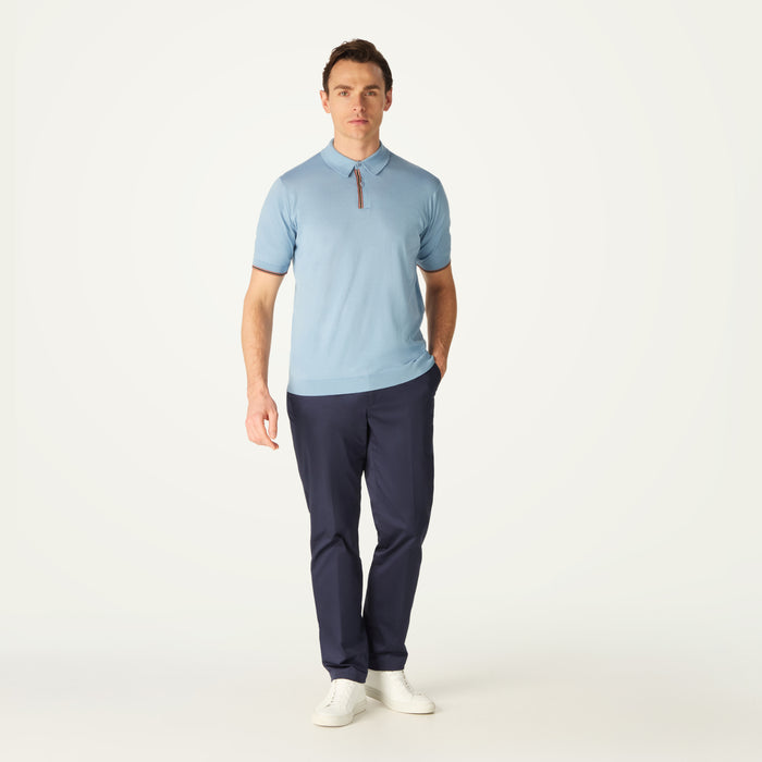 daks london DAKS X JOHN SMEDLEY HOUSE STRIPE POLO KNIT