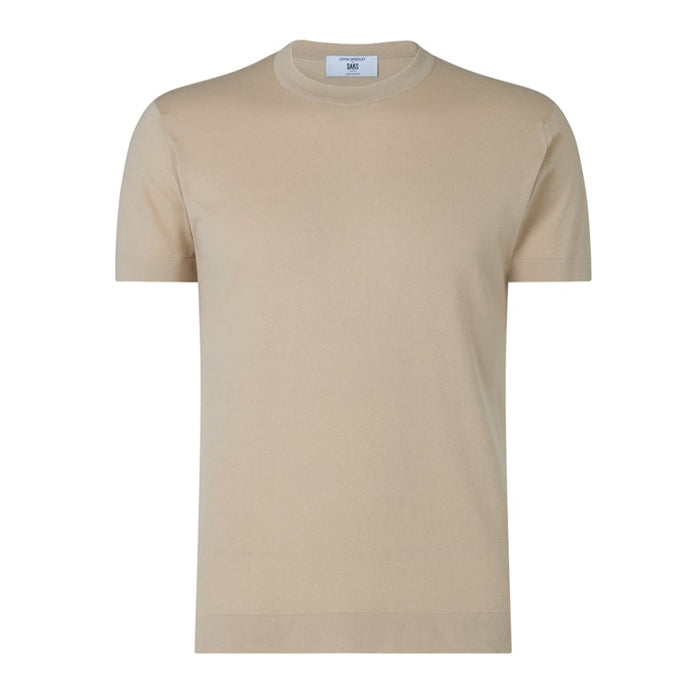 Daks London DAKS X JOHN SMEDLEY HOUSE STRIPE T SHIRT - ALMOND