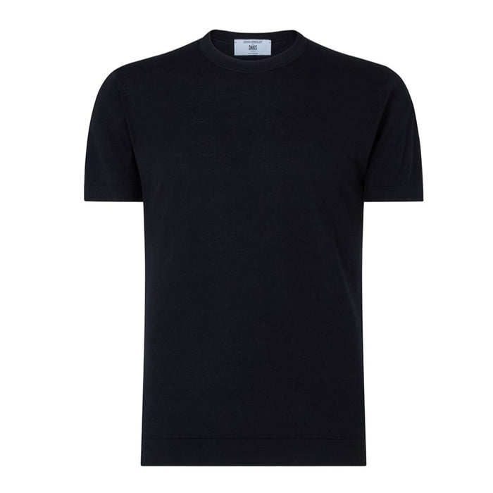 Daks London DAKS X JOHN SMEDLEY HOUSE STRIPE T SHIRT - BLACK
