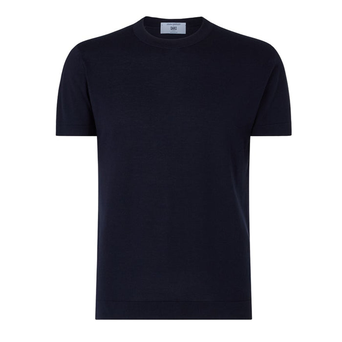 Daks London DAKS X JOHN SMEDLEY HOUSE STRIPE T SHIRT - NAVY