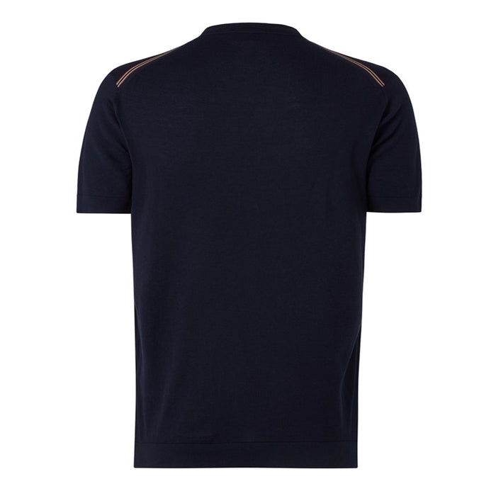 Daks London DAKS X JOHN SMEDLEY HOUSE STRIPE T SHIRT - NAVY