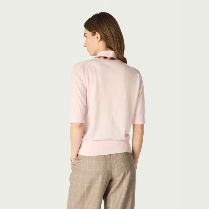 Daks London DAKS X JOHN SMEDLEY HOUSE STRIPE TOP - PINK
