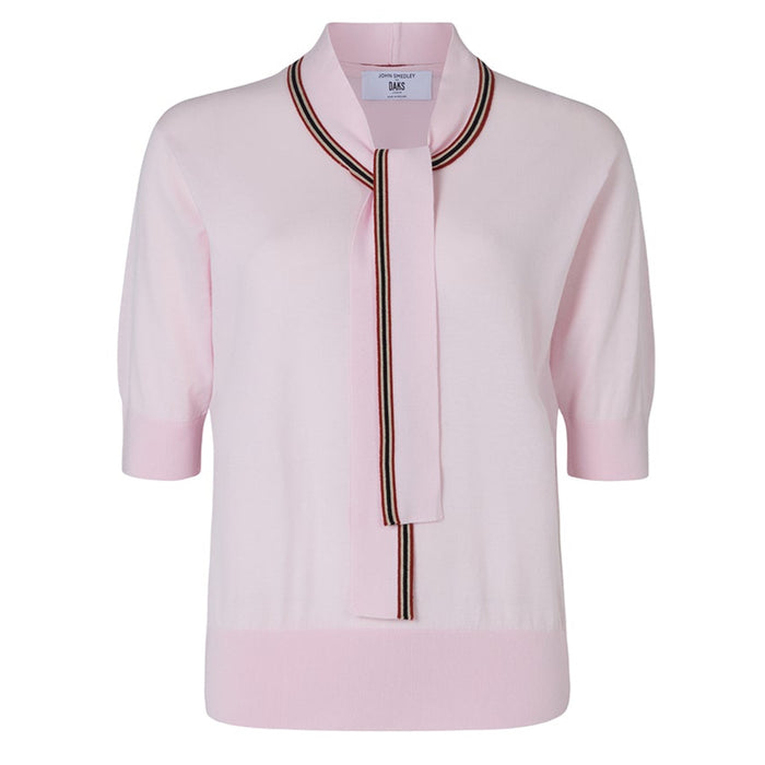 Daks London DAKS X JOHN SMEDLEY HOUSE STRIPE TOP - PINK