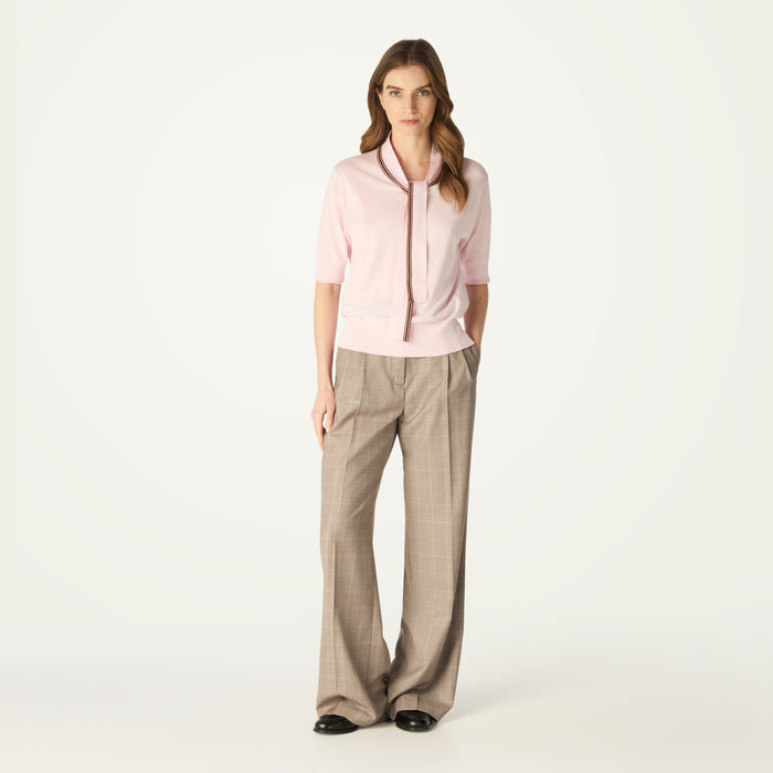 daks london DAKS X JOHN SMEDLEY HOUSE STRIPE TOP - PINK