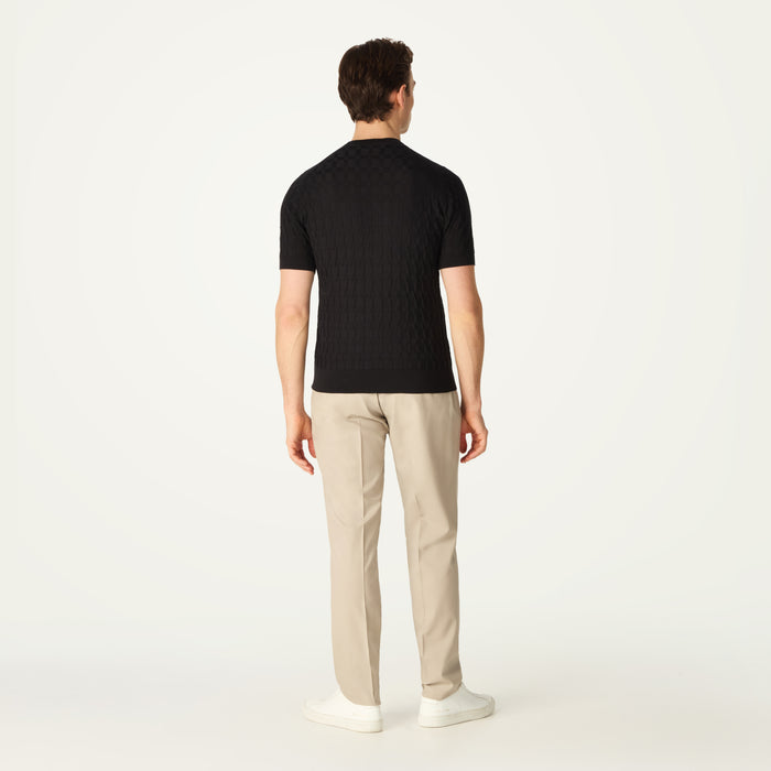 Daks London DAKS X JOHN SMEDLEY HOUSECHECK JUMPER - BLACK