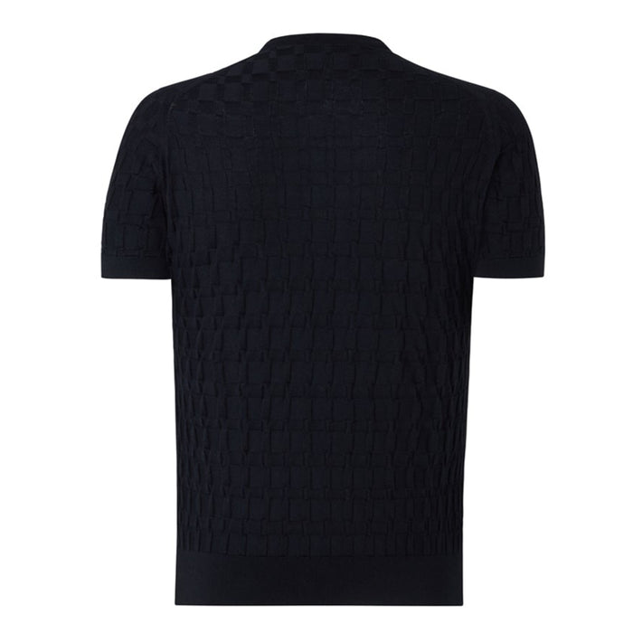 Daks London DAKS X JOHN SMEDLEY HOUSECHECK JUMPER - BLACK