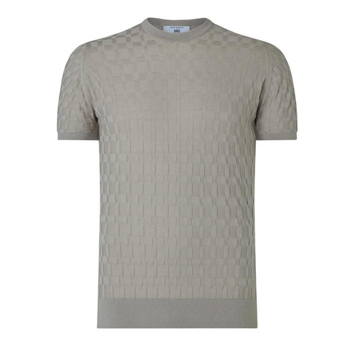 Daks London DAKS X JOHN SMEDLEY HOUSECHECK JUMPER - PARCHMENT