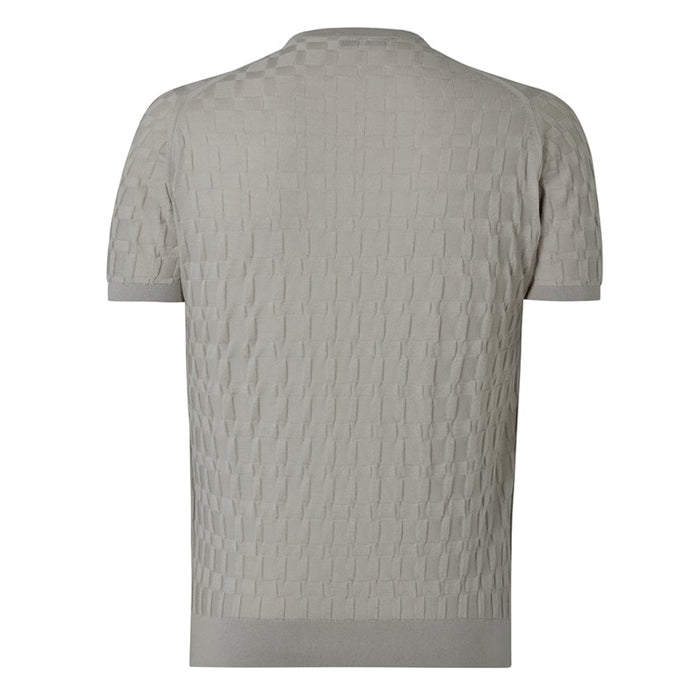 Daks London DAKS X JOHN SMEDLEY HOUSECHECK JUMPER - PARCHMENT