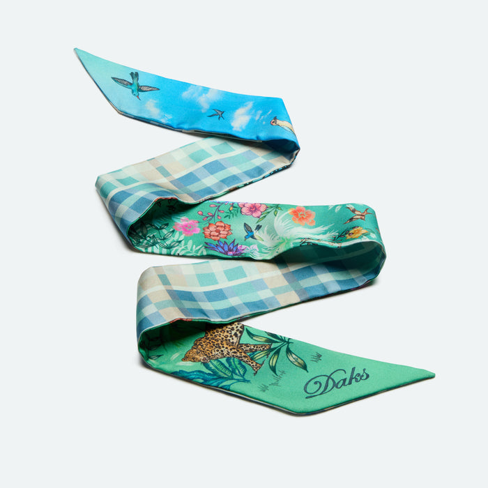 Daks London DAKS X WORLD LAND TRUST SILK SCARF - FOREST