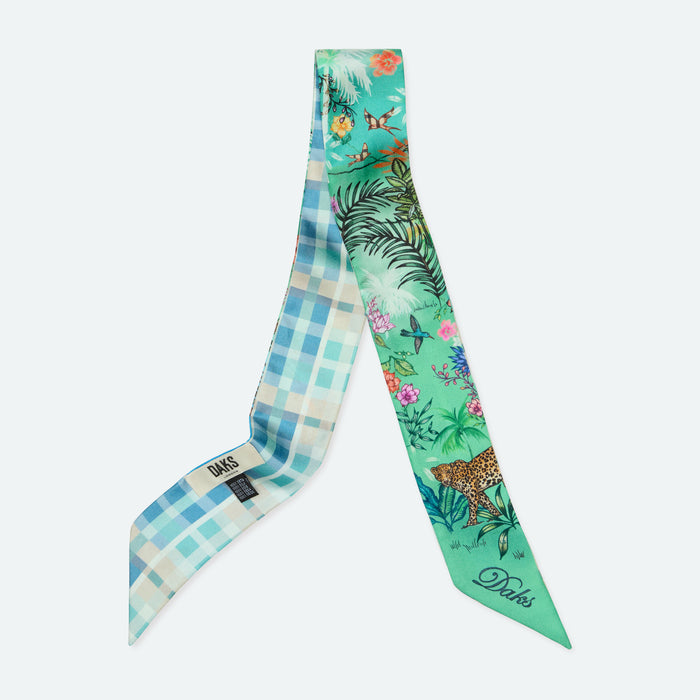 daks london DAKS X WORLD LAND TRUST SILK SCARF - FOREST