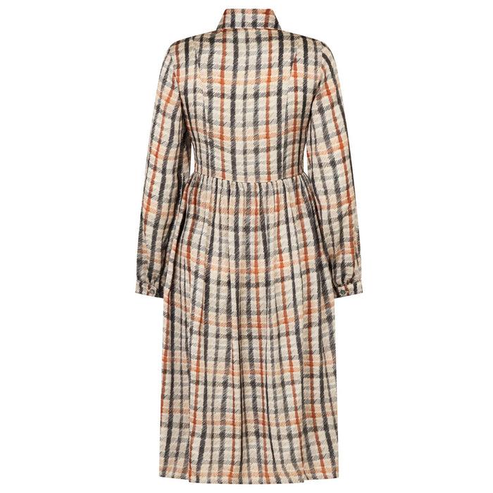 daks London PENCIL HOUSE CHECK GATHERED SHIRT DRESS