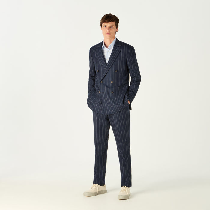 daks london PINSTRIPE DOUBLE BREASTED 6 BUTTON SUIT