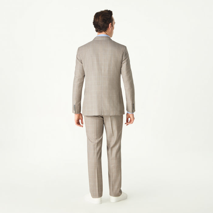 Daks London WINDOWPANE CHECK WOOL DOUBLE BREASTED SUIT