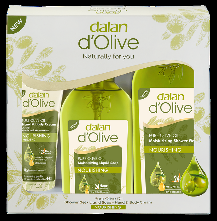dalan d'olive Dalan D'Olive Moisture Hand & Body Gift Pack (Hand & Body Cream 75mL+ Hand Wash 300ml+ Shower Gel 400ml)