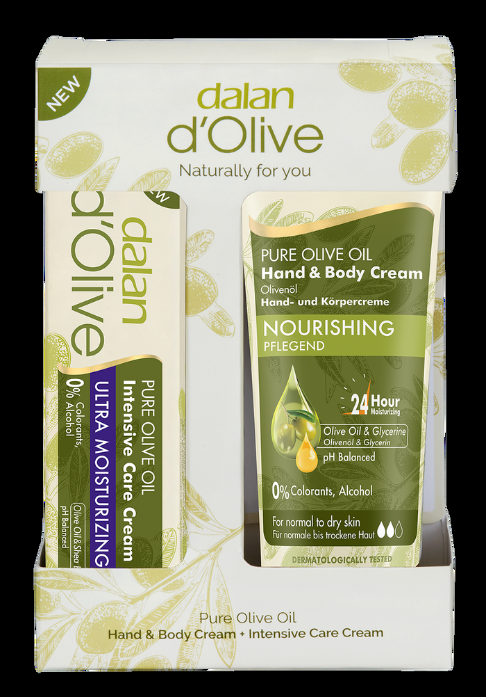 dalan d'olive Moisture Me On The Go Gift Pack ( Hand & Body Cream 75ml + Intensive Care Cream 20ml)