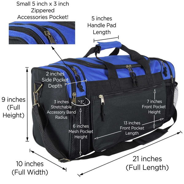 Dalix Dalix 20" Sports Duffel Bag With Mesh And Valuables Pockets