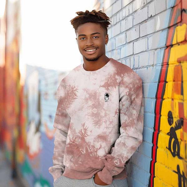 Dalix Dalix Astronaut Midweight Fleece Tie Dye Crewneck Sweatshirt