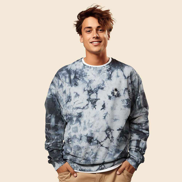 Dalix Dalix Astronaut Midweight Fleece Tie Dye Crewneck Sweatshirt