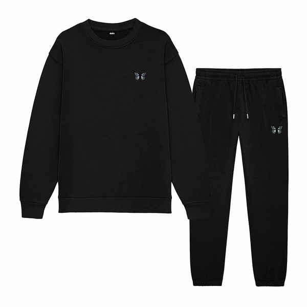 dalix Dalix Butterfly Midweight Fleece Crewneck Sweatsuit