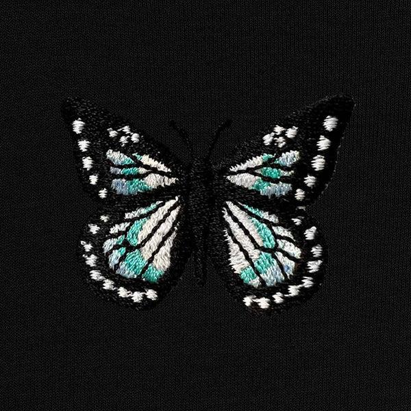 Dalix Dalix Butterfly Midweight Fleece Cropped Zip Hoodie