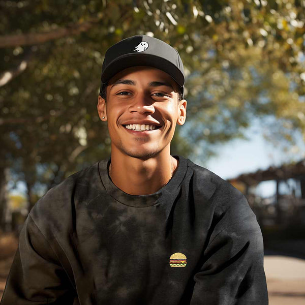 Dalix Dalix Cheeseburger Midweight Fleece Tie Dye Crewneck Sweatshirt