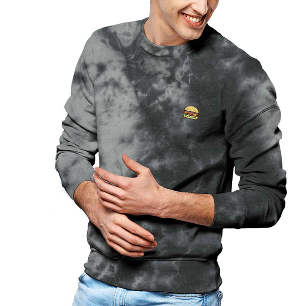 Dalix Dalix Cheeseburger Midweight Fleece Tie Dye Crewneck Sweatshirt